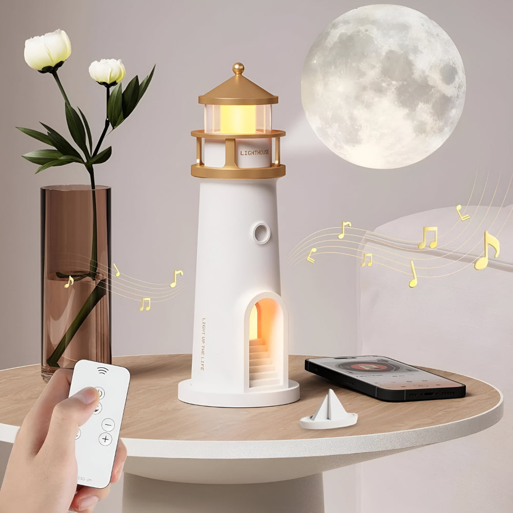 LED Lighthouse Night Light With Projection For Bedroom Decor | Temsk