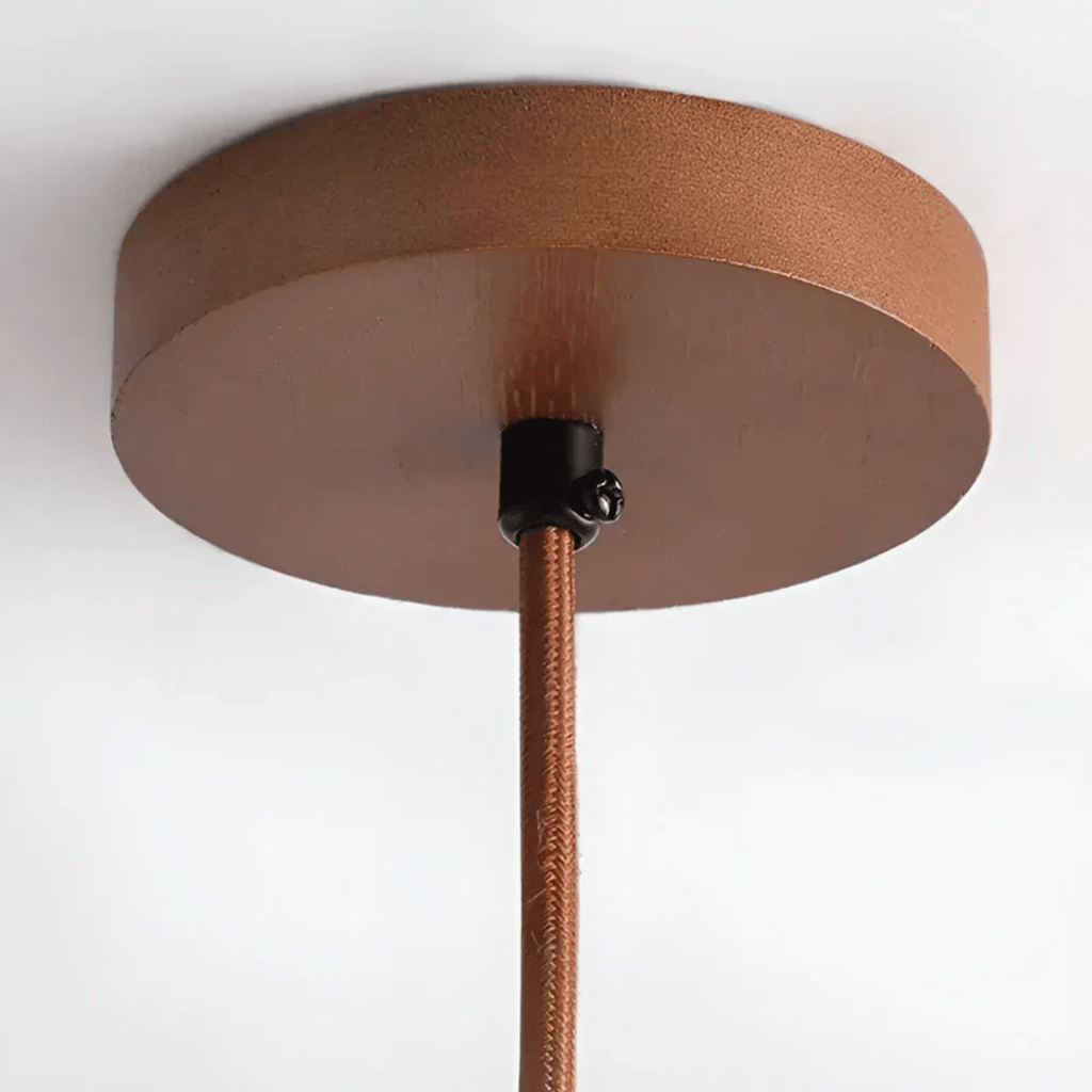 CalmStone LED Retro Ceiling Light With Wood And Stone For Serene Ambiance | Temsk