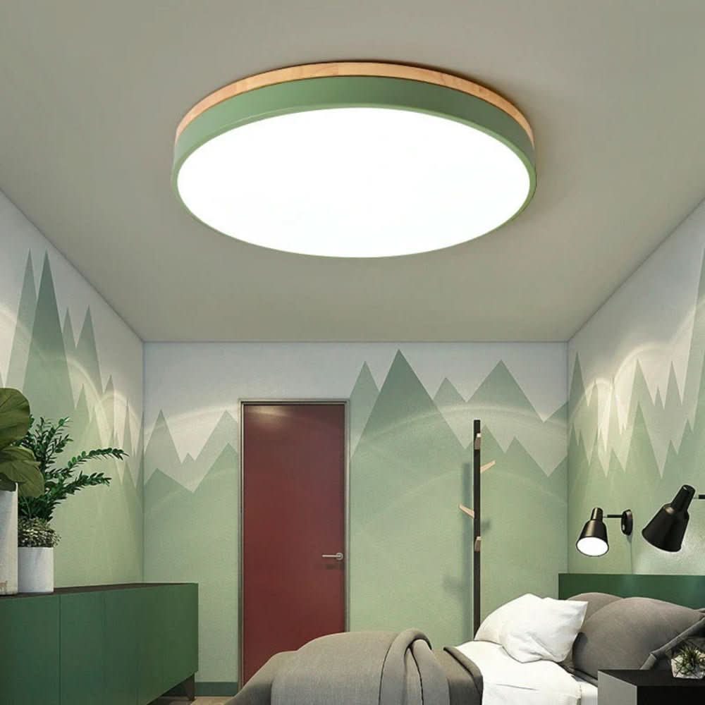 AuroraWood Modern Ceiling Light With Natural Wood For Any Room | Temsk