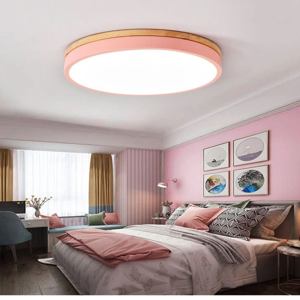 AuroraWood Modern Ceiling Light With Natural Wood For Any Room | Temsk