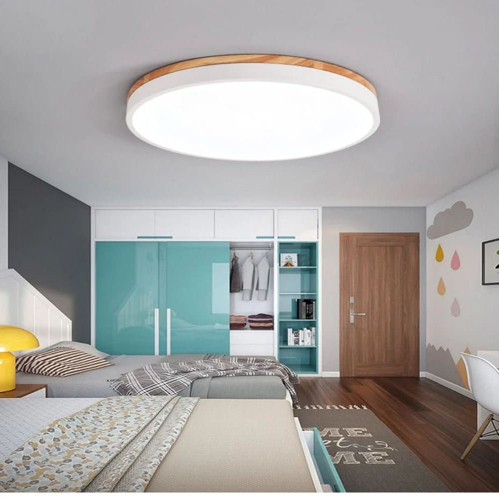 AuroraWood Modern Ceiling Light With Natural Wood For Any Room | Temsk