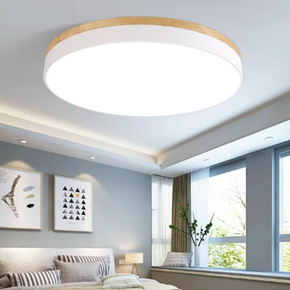 AuroraWood Modern Ceiling Light With Natural Wood For Any Room | Temsk