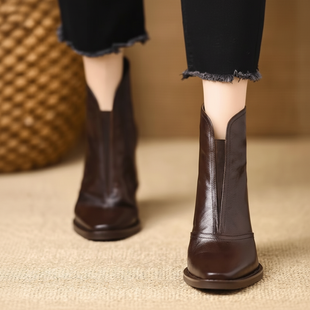 Women's Ankle Boots With Mid Heel And Zipper For Everyday Style | Temsk