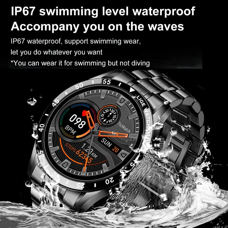 Aurelian Luxury Bluetooth Smartwatch With Full Touchscreen and Stainless Steel Band | Temsk