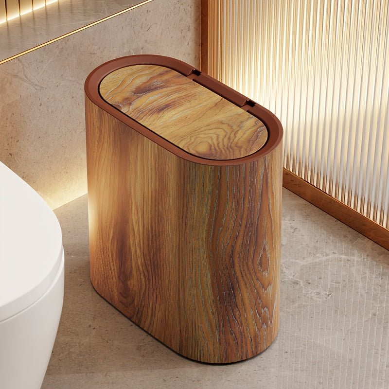LumaBin Marble Look Contemporary Oval Waste Bin Decorative | Temsk