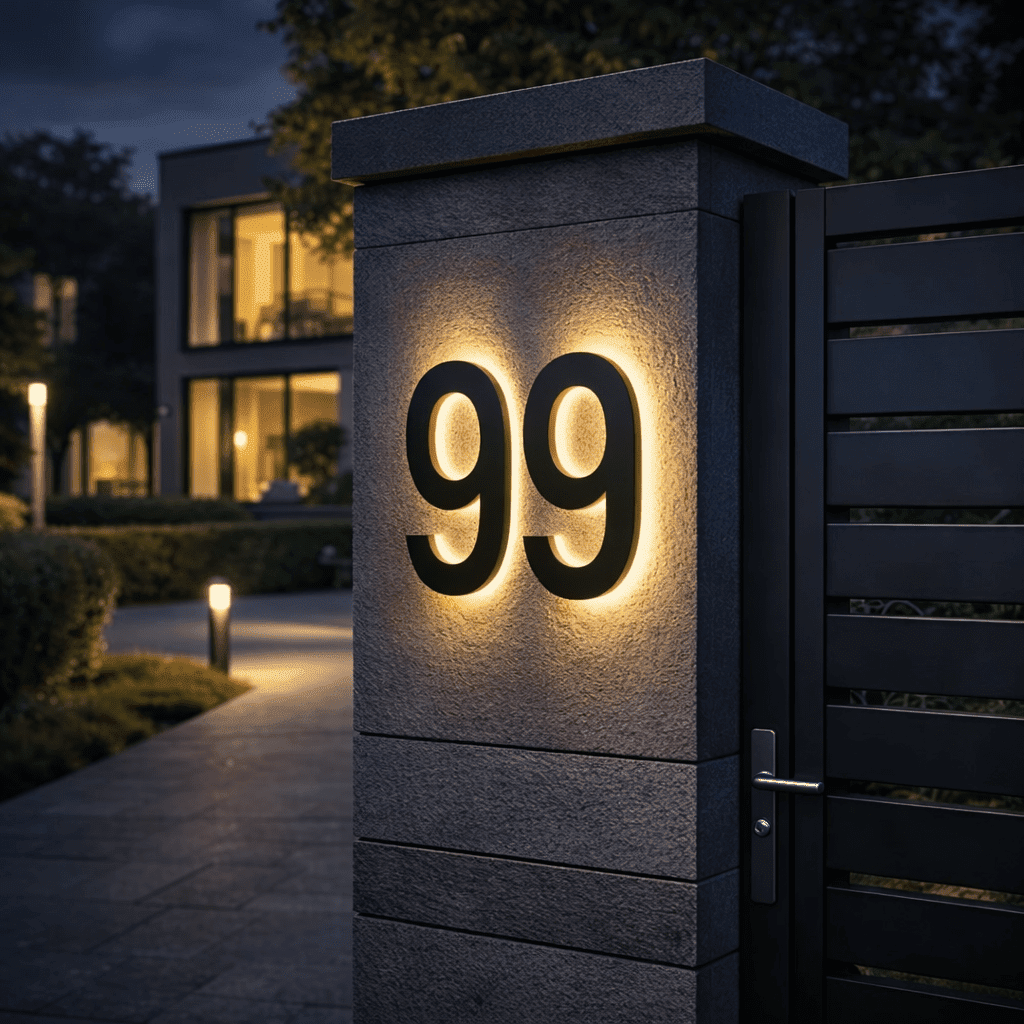 LumaSign Customizable LED House Numbers For Modern Homes | Temsk