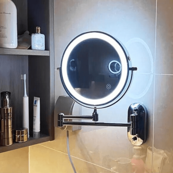 LumiView LED Magnifying Mirror With Adjustable Lighting And Rechargeable Battery | Temsk