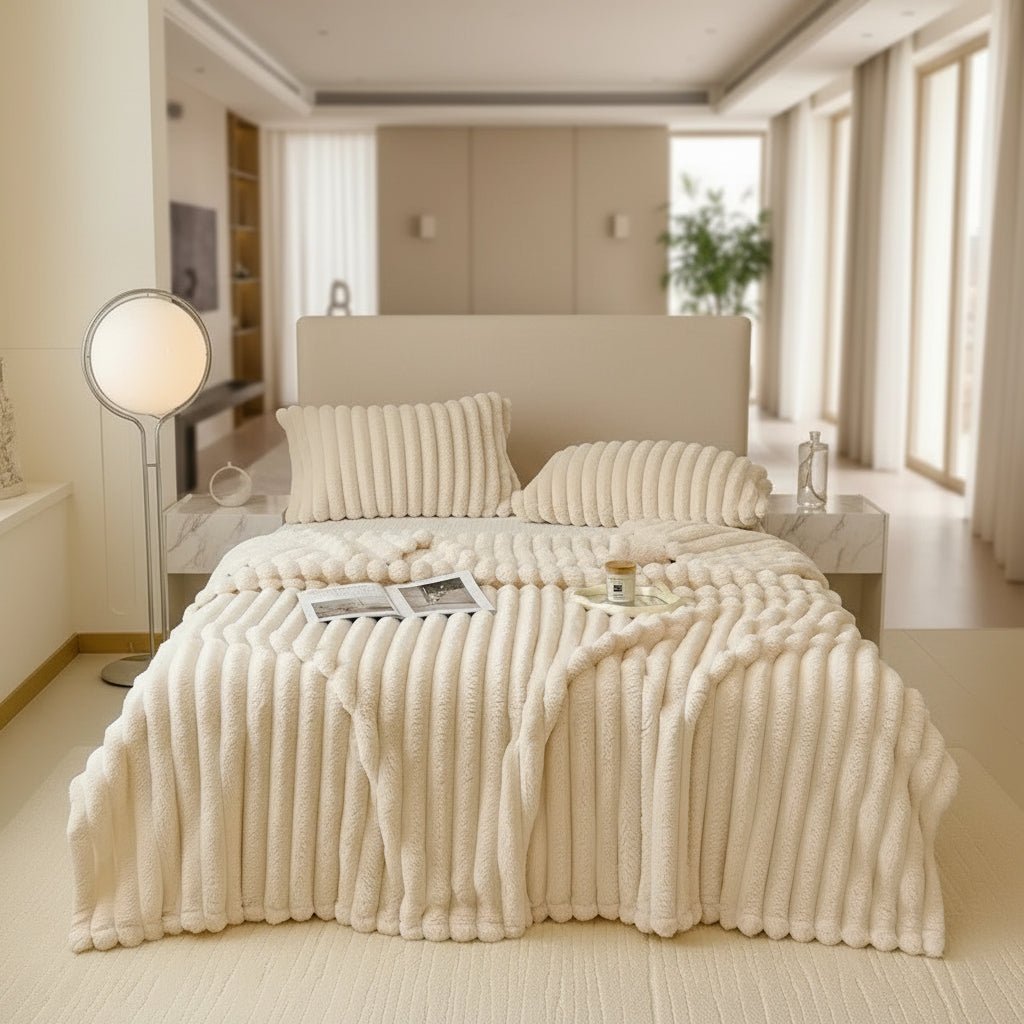 LunaCozy Faux Rabbit Fur Cuddle Blanket For Sofa And Bed | Temsk