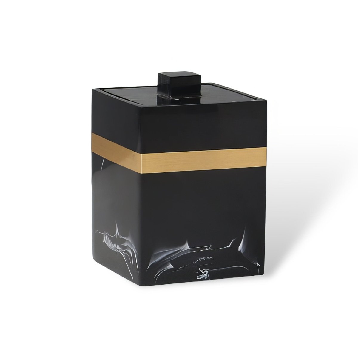 Regal Black Marble Presentation Tray With Gold Rim For The Bathroom | Temsk
