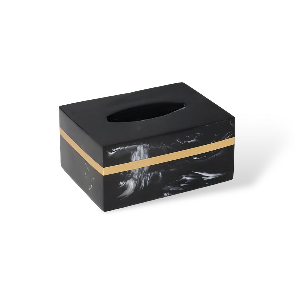 Regal Black Marble Presentation Tray With Gold Rim For The Bathroom | Temsk