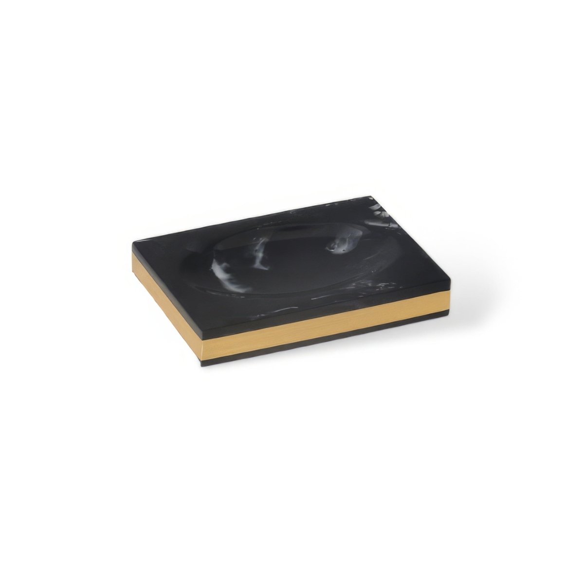 Regal Black Marble Presentation Tray With Gold Rim For The Bathroom | Temsk