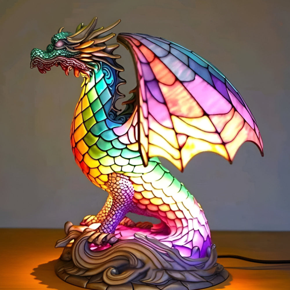 Stained Glass Lamp Animal Table Sculpture For Home Decor | Temsk