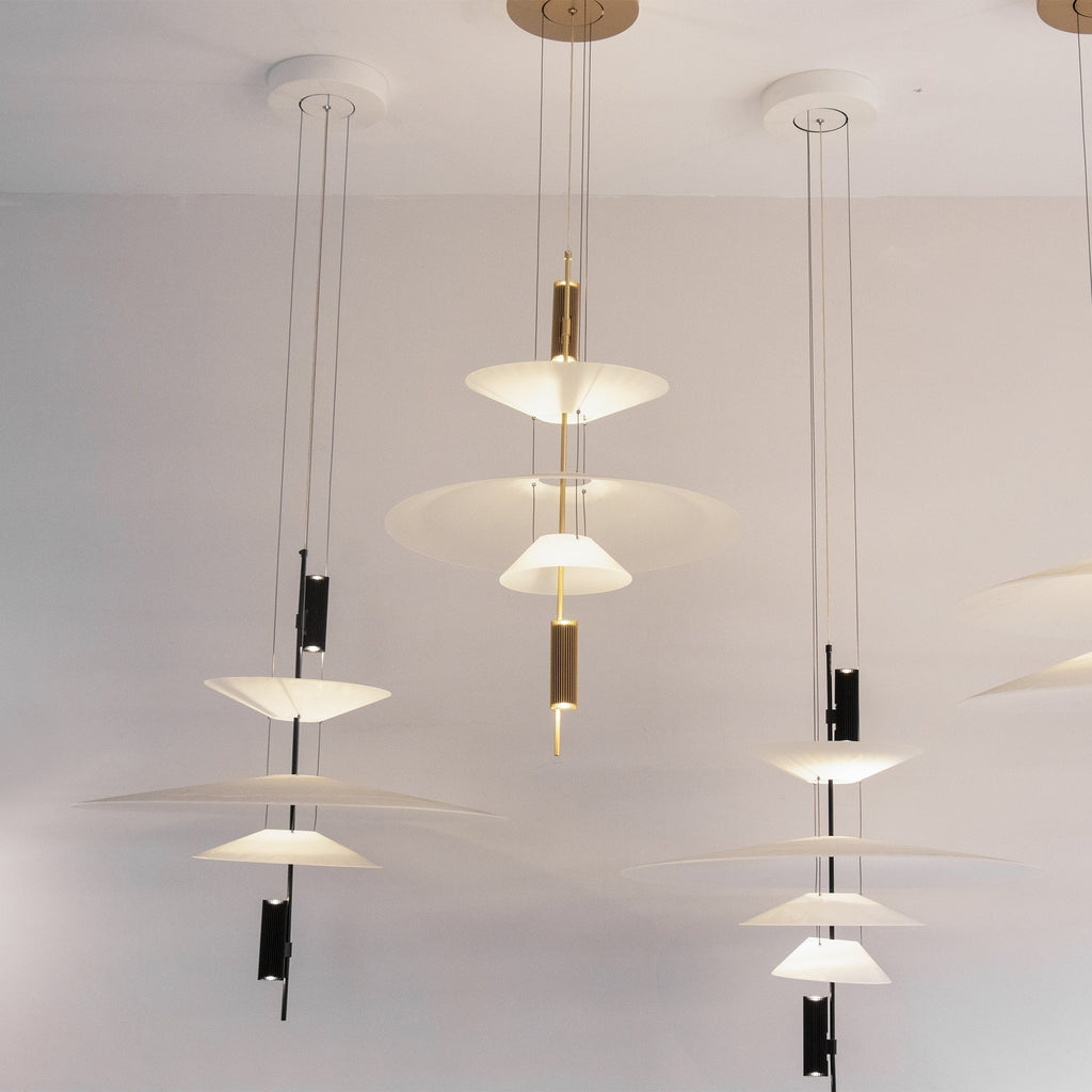 LED akrylové zlaté a černé stropní svítidlo lustr pro obývací pokoj a ložnici, 50 nebo 67 cm | Temsk