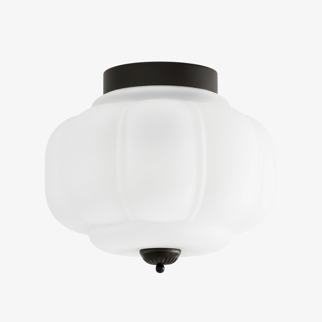 Milk Glass Ceiling Light With Glass Shade, Modern Flush Mount, Scandinavian Style | Temsk