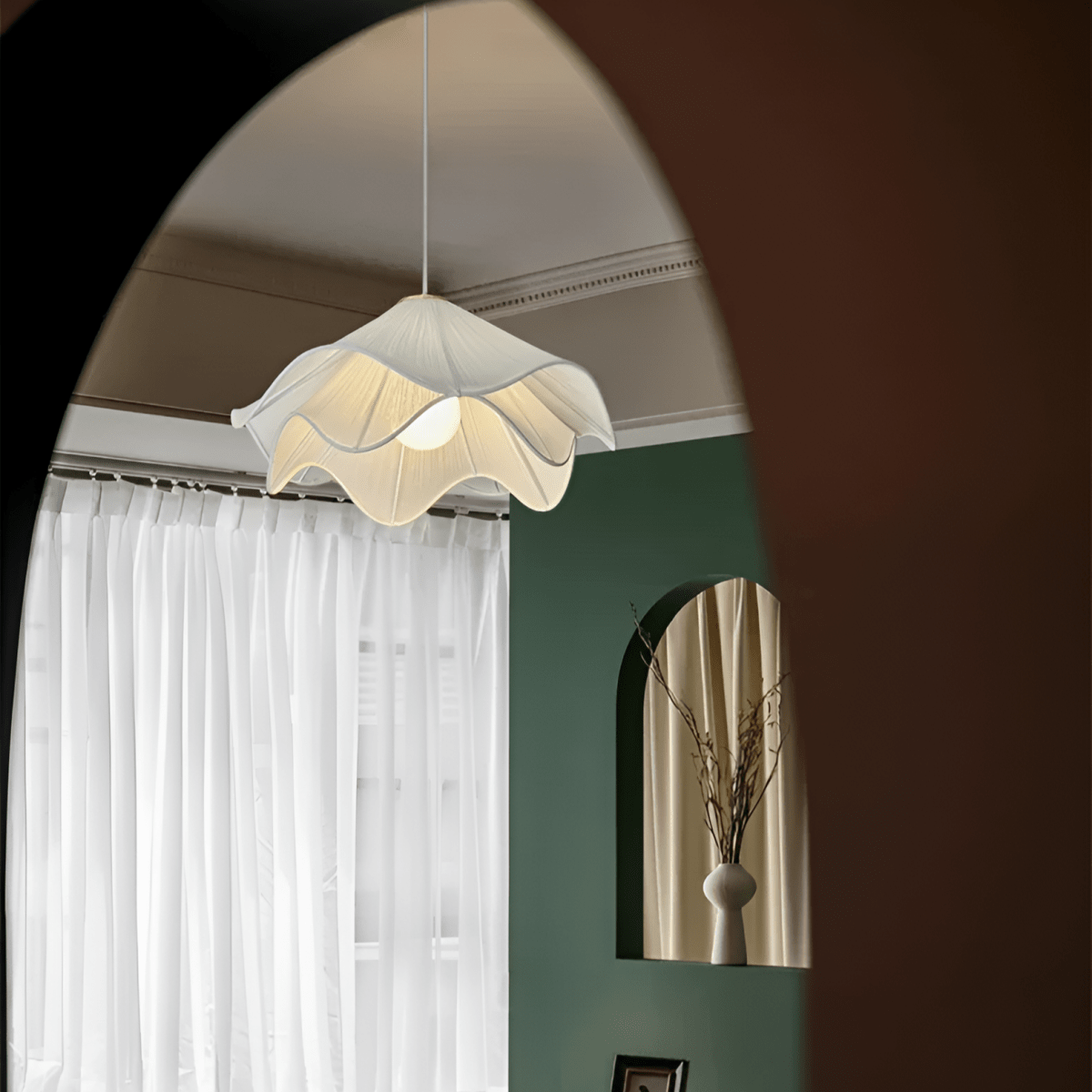 Elegant Large Fabric LED Hanging Light Fixture For Home Decor | Temsk