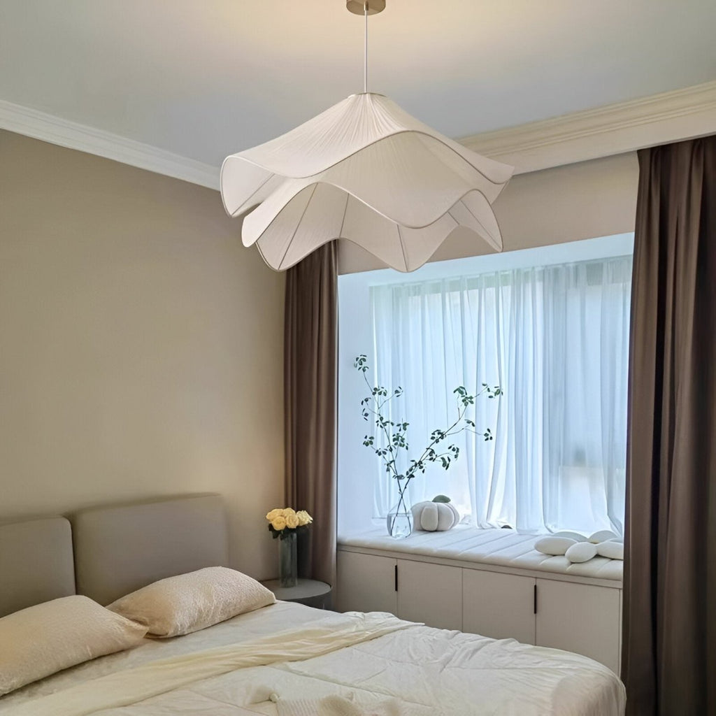 Elegant Large Fabric LED Hanging Light Fixture For Home Decor | Temsk