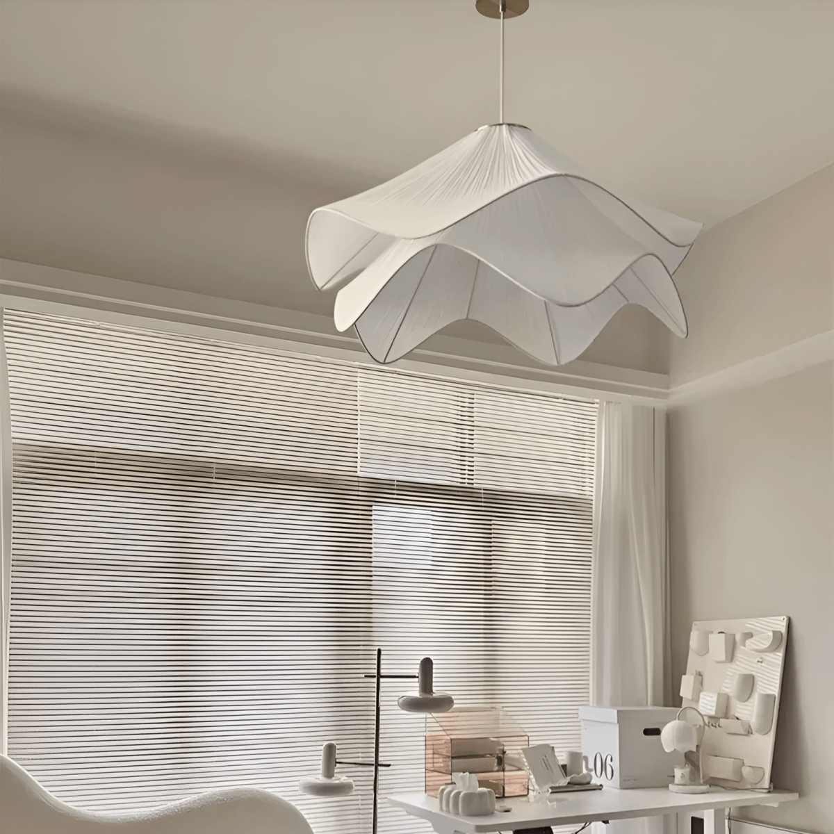 Elegant Large Fabric LED Hanging Light Fixture For Home Decor | Temsk