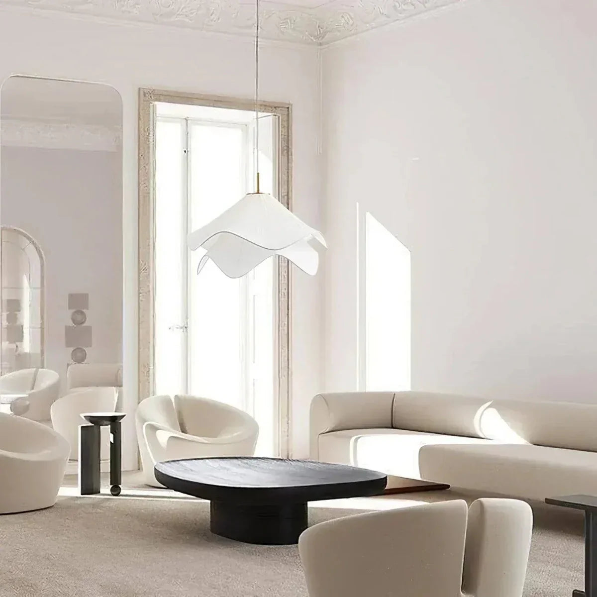 Elegant Large Fabric LED Hanging Light Fixture For Home Decor | Temsk