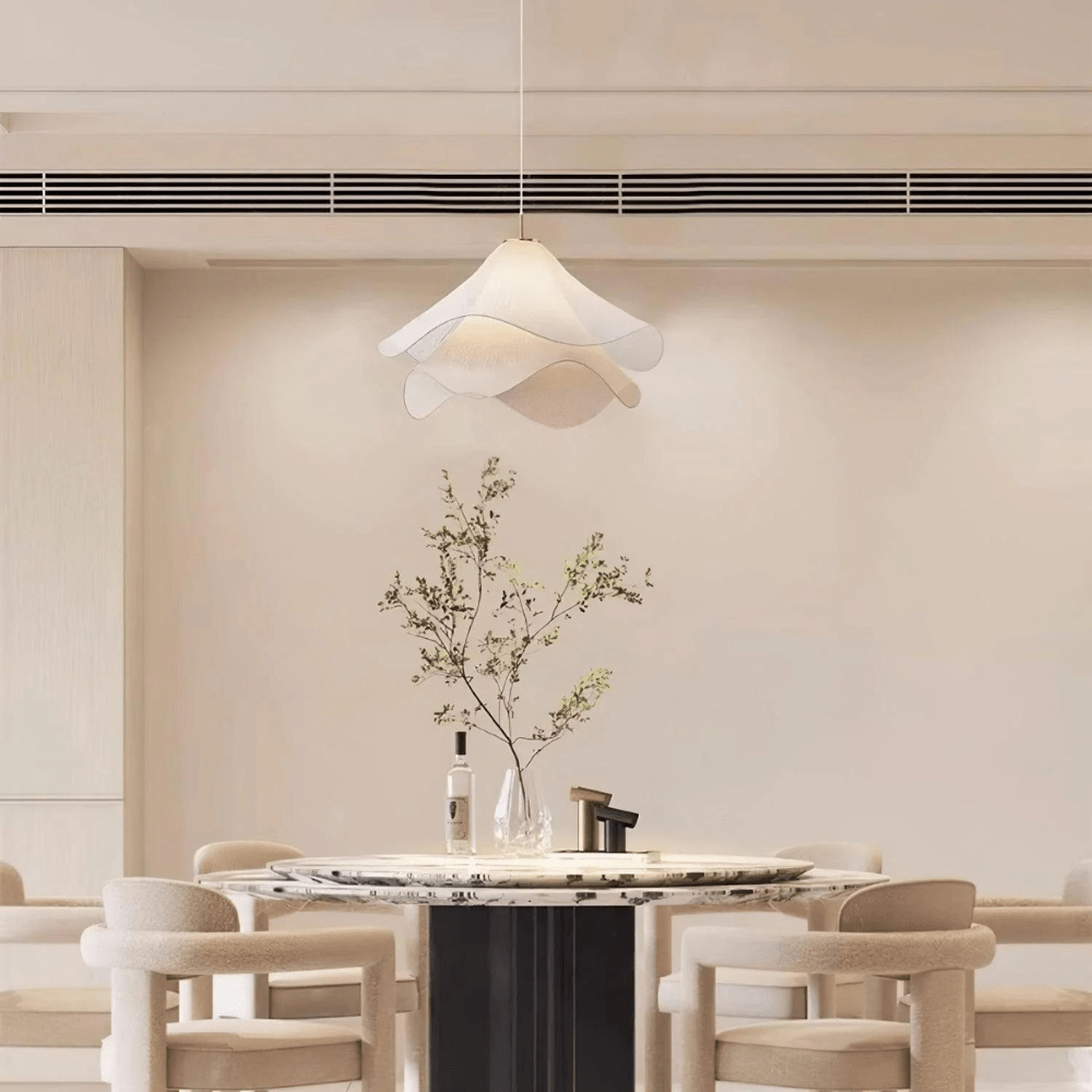 Elegant Large Fabric LED Hanging Light Fixture For Home Decor | Temsk