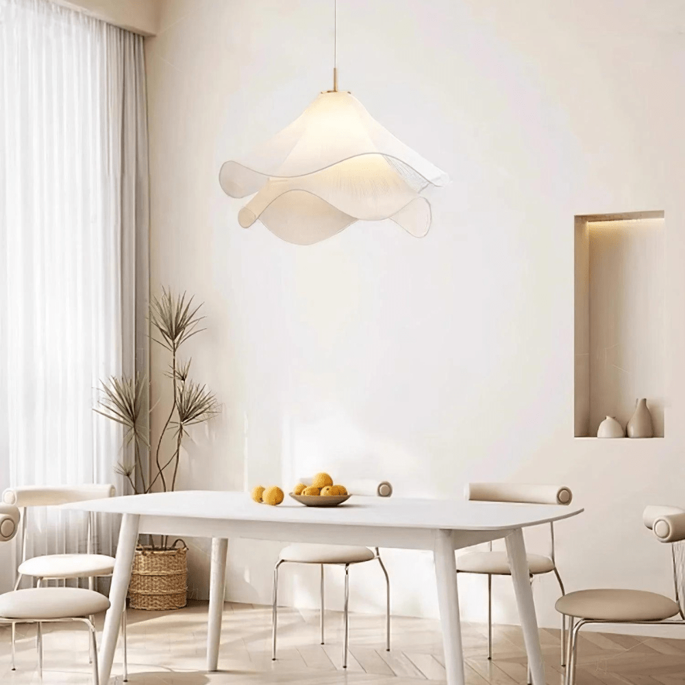 Elegant Large Fabric LED Hanging Light Fixture For Home Decor | Temsk