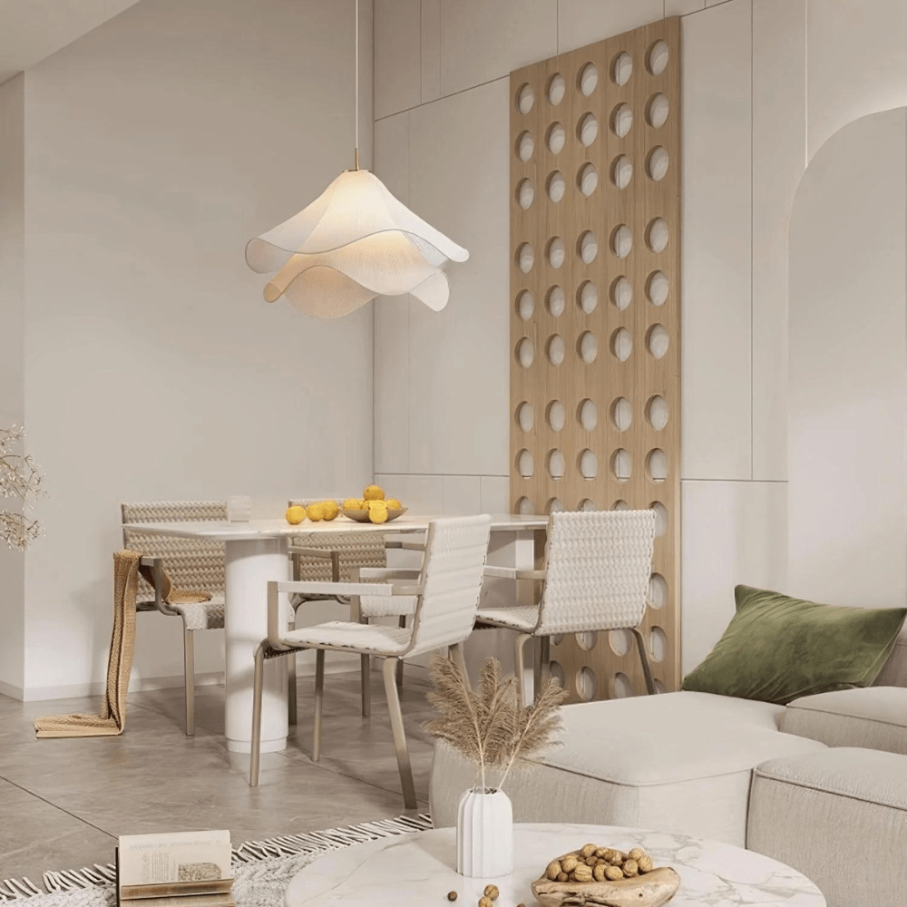 Elegant Large Fabric LED Hanging Light Fixture For Home Decor | Temsk