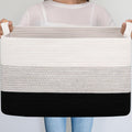 Large Rectangular Rope Laundry Basket With Handles For Storage | Temsk