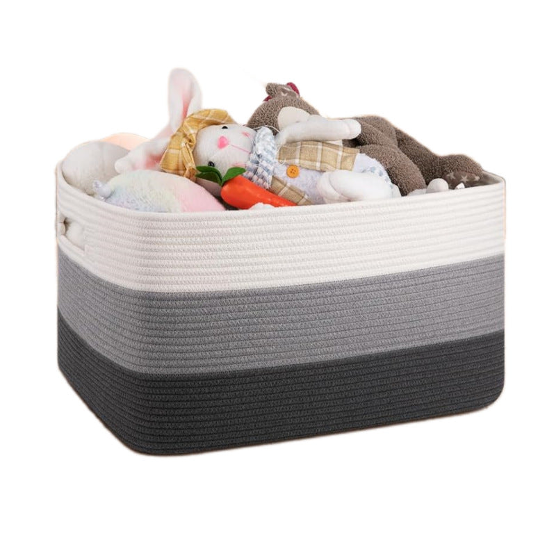 Large Rectangular Rope Laundry Basket With Handles For Storage | Temsk
