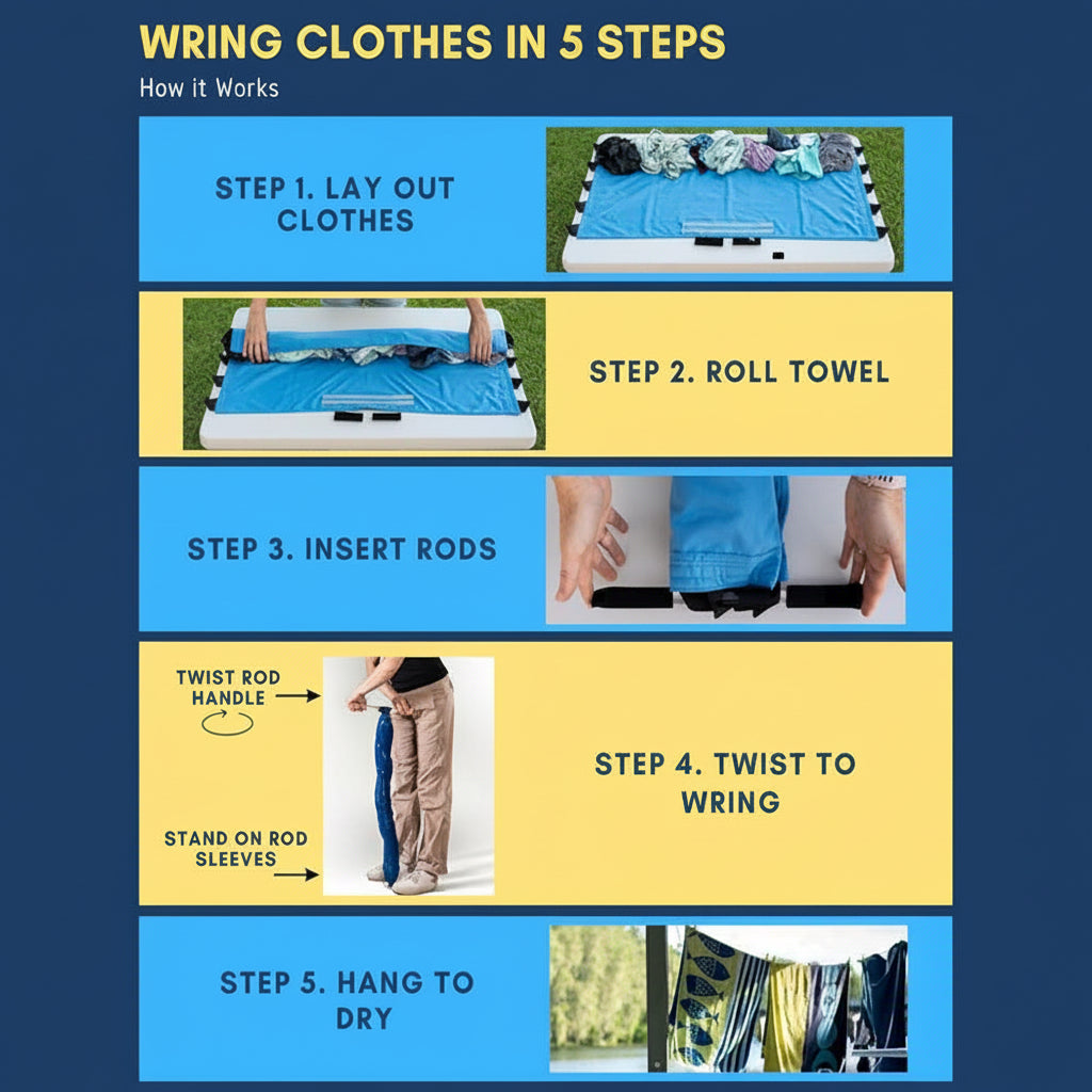 Portable Manual Clothes Wringer For Quick Water Removal | Temsk