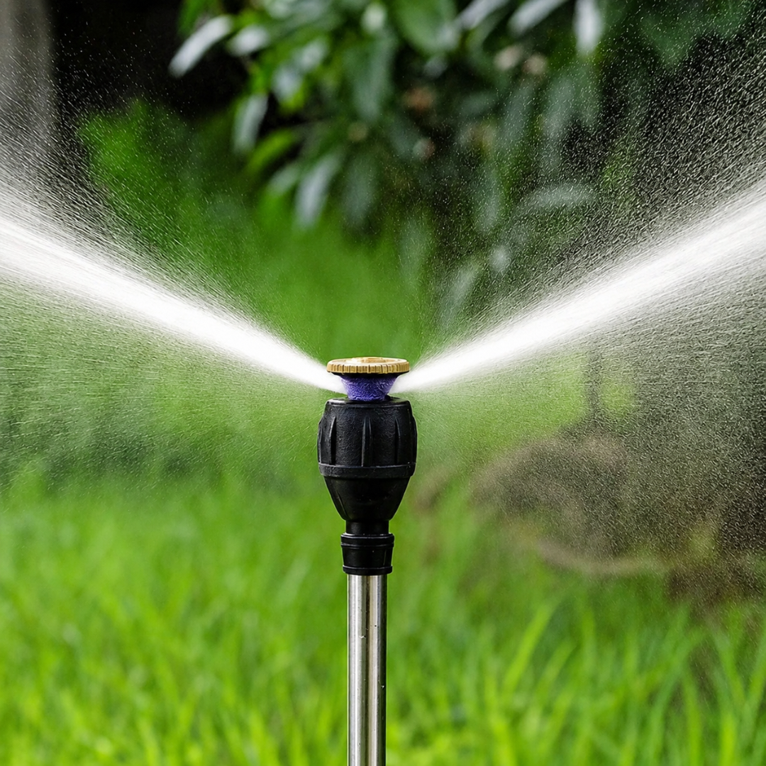 Dreibein-Rasensprenger für Rasenpflege und Gartenbewässerung, 360° Drehung | Temsk