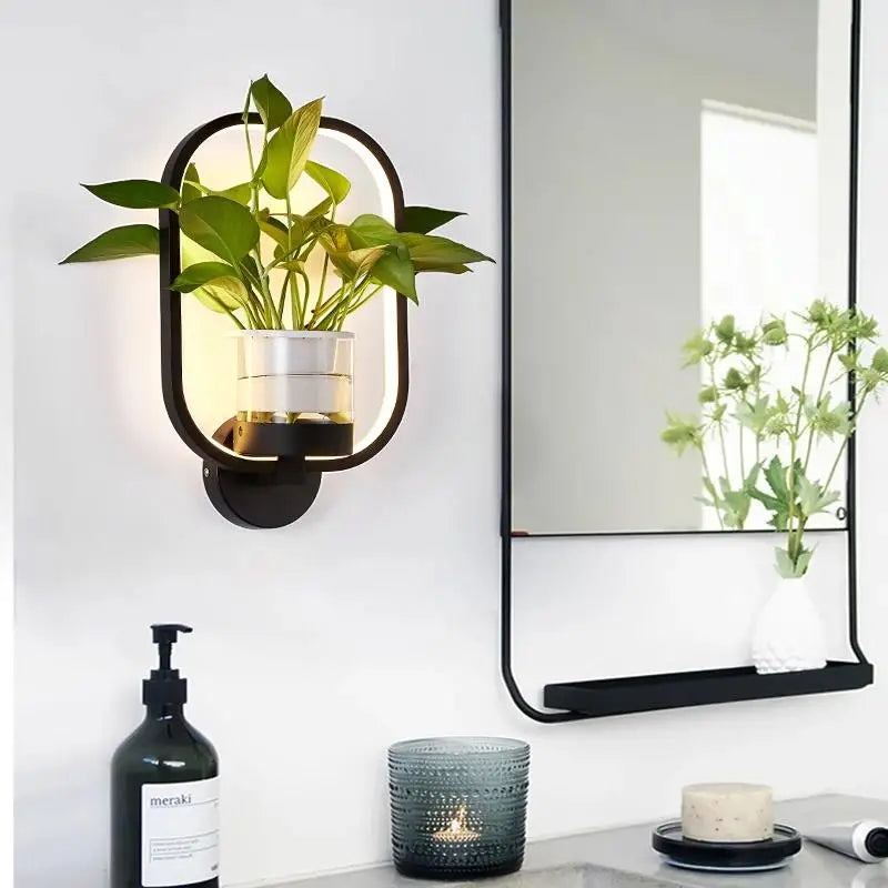 AuraSconce Modern Wall Lamp With Planter For Living Rooms And Hallways | Temsk