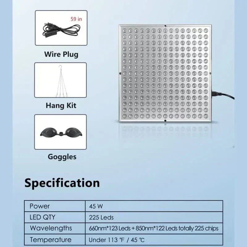 LumaGlow Infrared Light Therapy Panel for Skin Rejuvenation and Relaxation | Temsk
