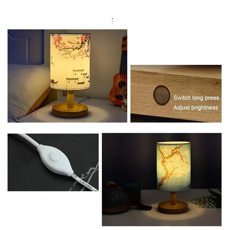 Aurelo Japandi Tischlampe mit dezentem LED-Licht | Temsk