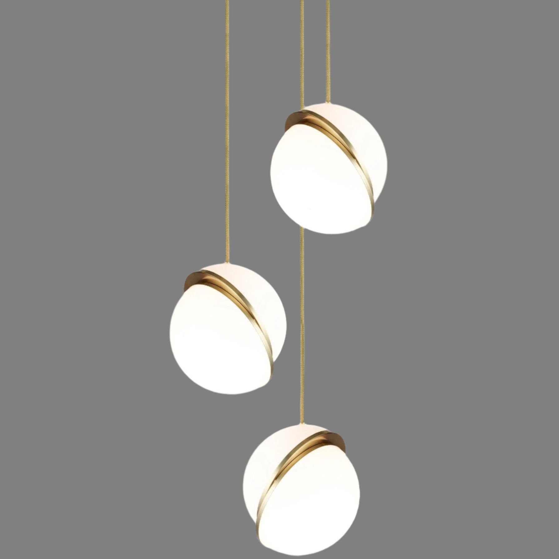 Nyara Moon-Curve Pendant Light With Acrylic And Brass | Snurv | Temsk