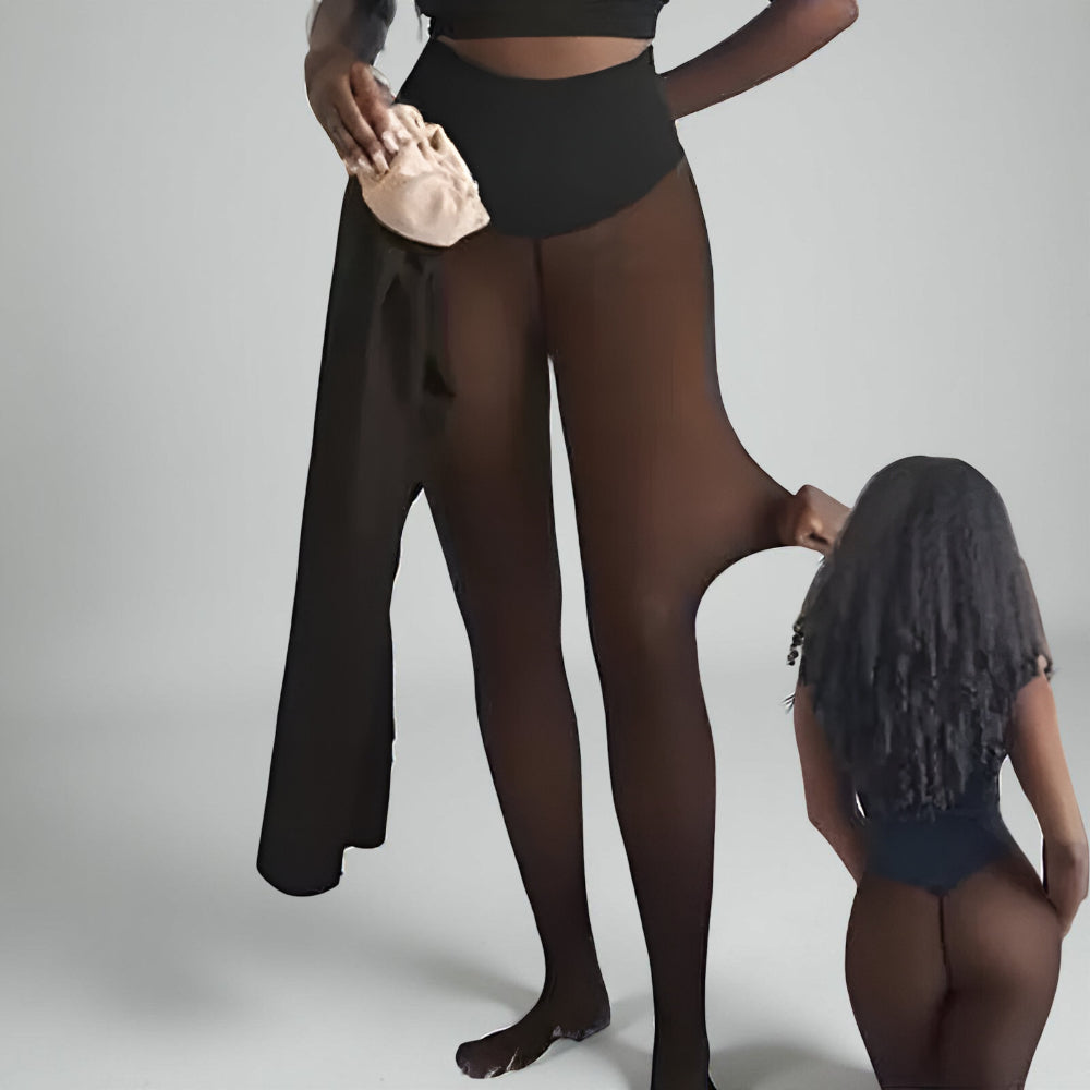 Wintergefütterte Thermoleggings mit transparentem Look für Winterbekleidung | Temsk