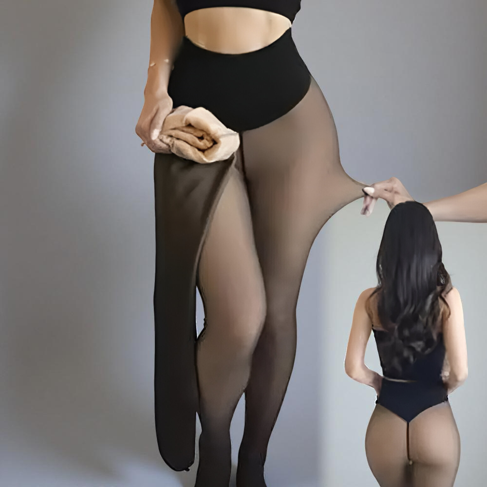Wintergefütterte Thermoleggings mit transparentem Look für Winterbekleidung | Temsk