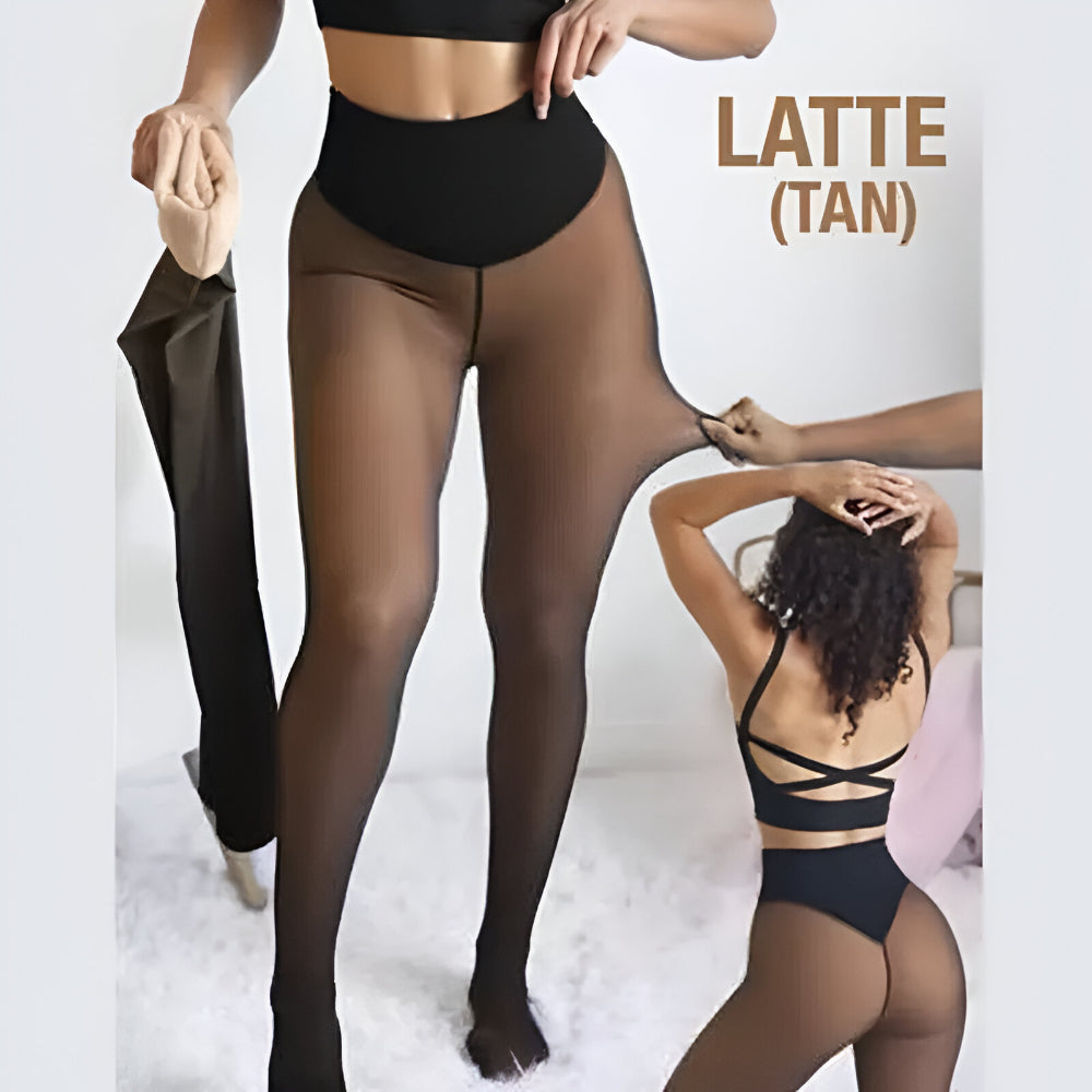 Wintergefütterte Thermoleggings mit transparentem Look für Winterbekleidung | Temsk