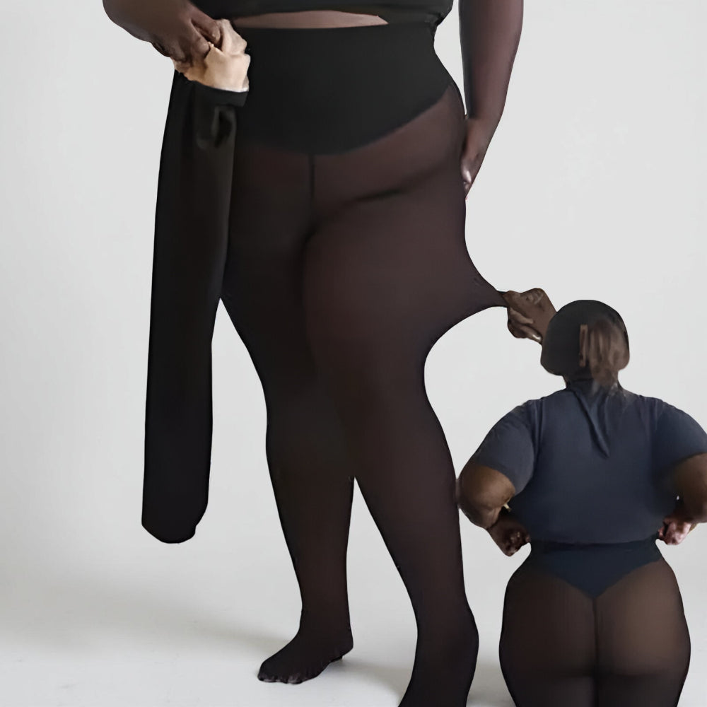 Wintergefütterte Thermoleggings mit transparentem Look für Winterbekleidung | Temsk