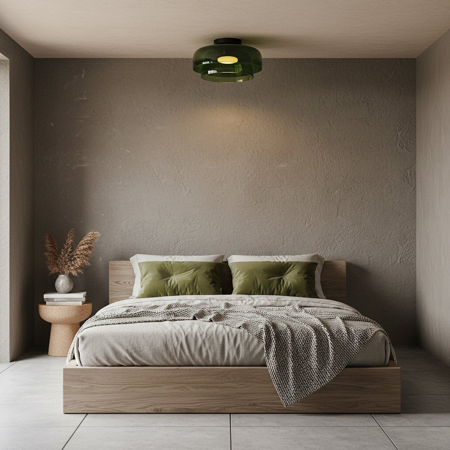 Vícevrstvé skleněné stropní svítidlo s kovovým rámem v černé, zelené, kouřové, šedé a oranžové barvě, LED, 32-42 cm | Temsk