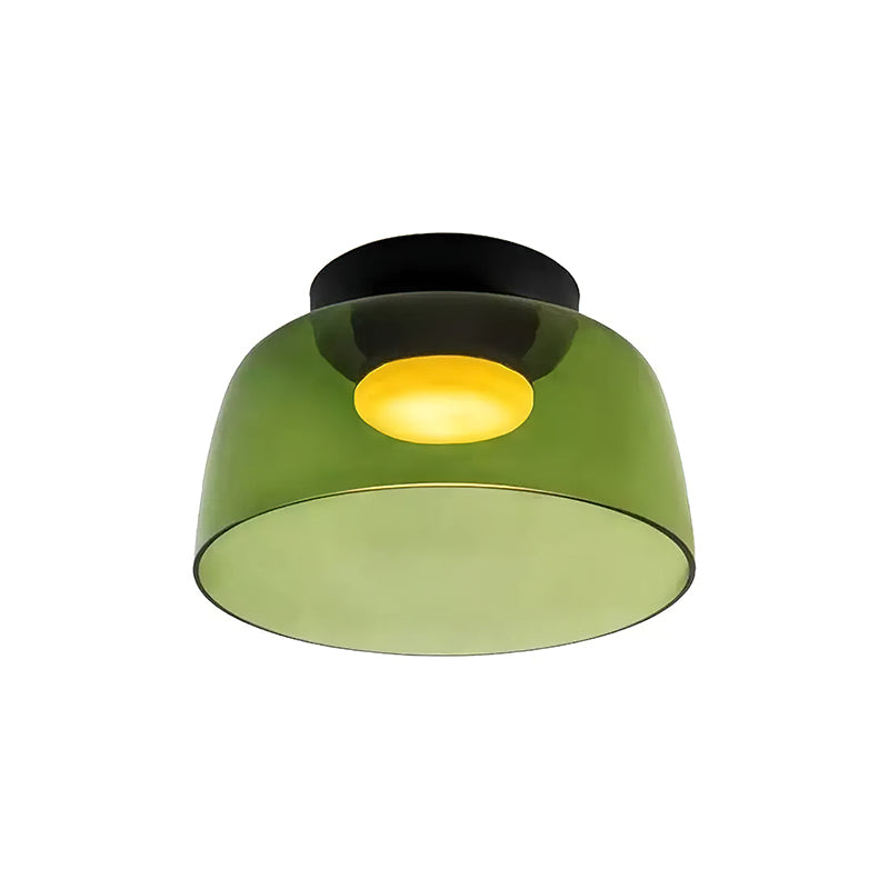 Vícevrstvé skleněné stropní svítidlo s kovovým rámem v černé, zelené, kouřové, šedé a oranžové barvě, LED, 32-42 cm | Temsk