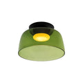 Vícevrstvé skleněné stropní svítidlo s kovovým rámem v černé, zelené, kouřové, šedé a oranžové barvě, LED, 32-42 cm | Temsk
