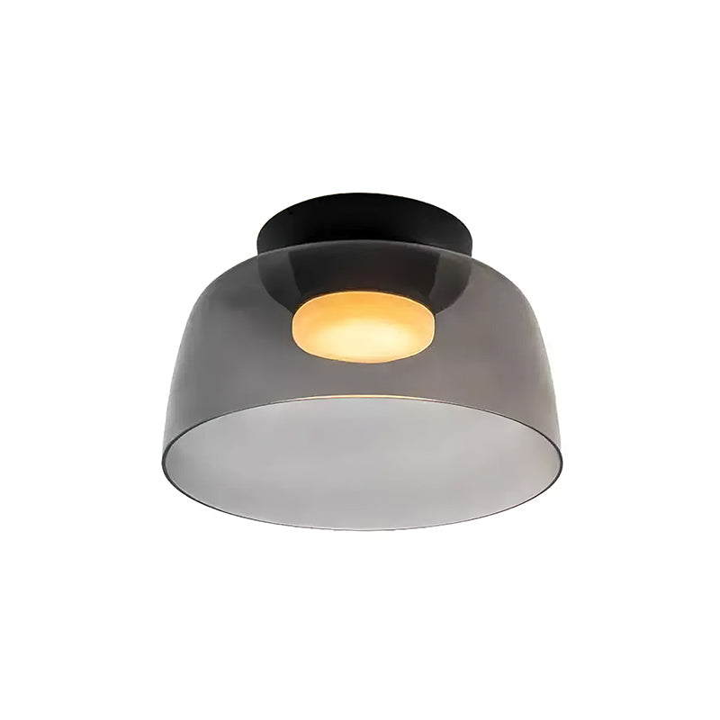 Vícevrstvé skleněné stropní svítidlo s kovovým rámem v černé, zelené, kouřové, šedé a oranžové barvě, LED, 32-42 cm | Temsk