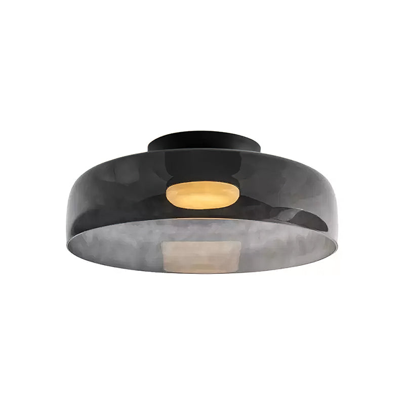 Vícevrstvé skleněné stropní svítidlo s kovovým rámem v černé, zelené, kouřové, šedé a oranžové barvě, LED, 32-42 cm | Temsk