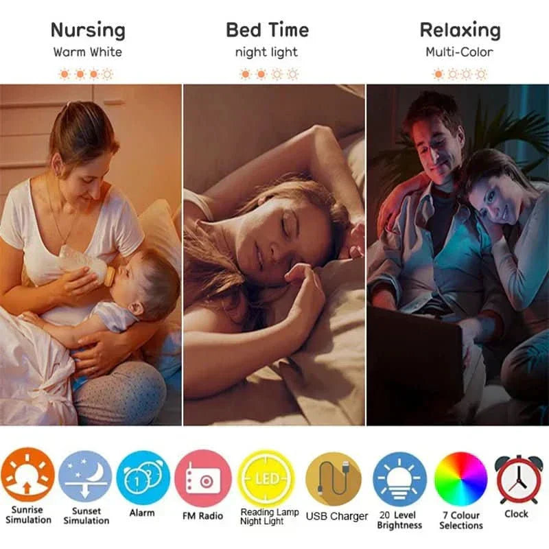 SunriseGlow Alarm Clock With Sunrise Simulation And Nature Sounds | Temsk