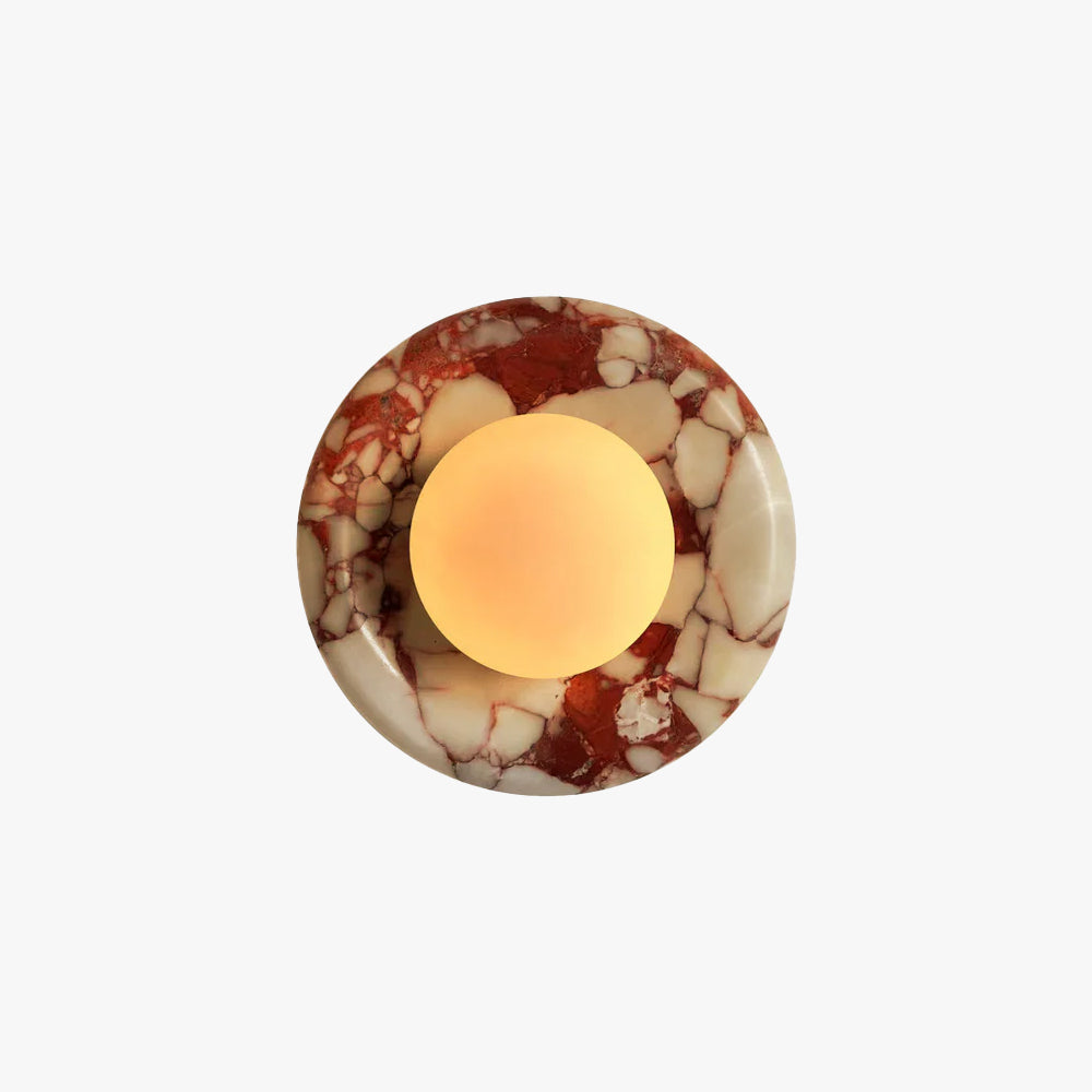 Elara Round Marble Wall Light With Soft Frosted Glow For Any Room | Temsk