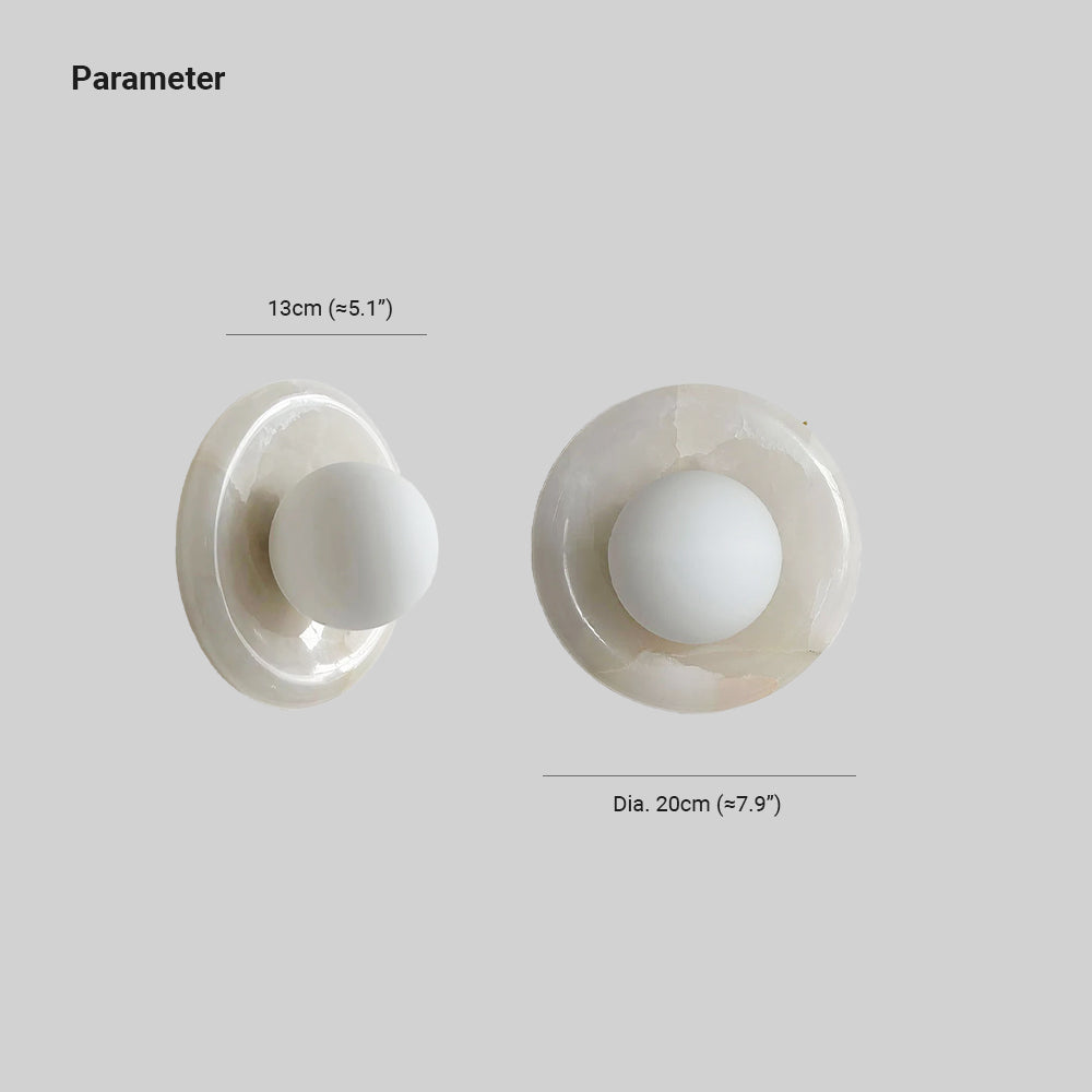 Elara Round Marble Wall Light With Soft Frosted Glow For Any Room | Temsk