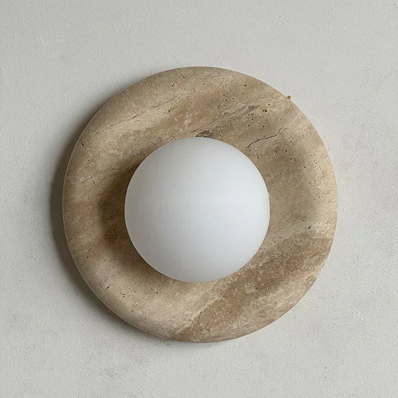 Elara Round Marble Wall Light With Soft Frosted Glow For Any Room | Temsk