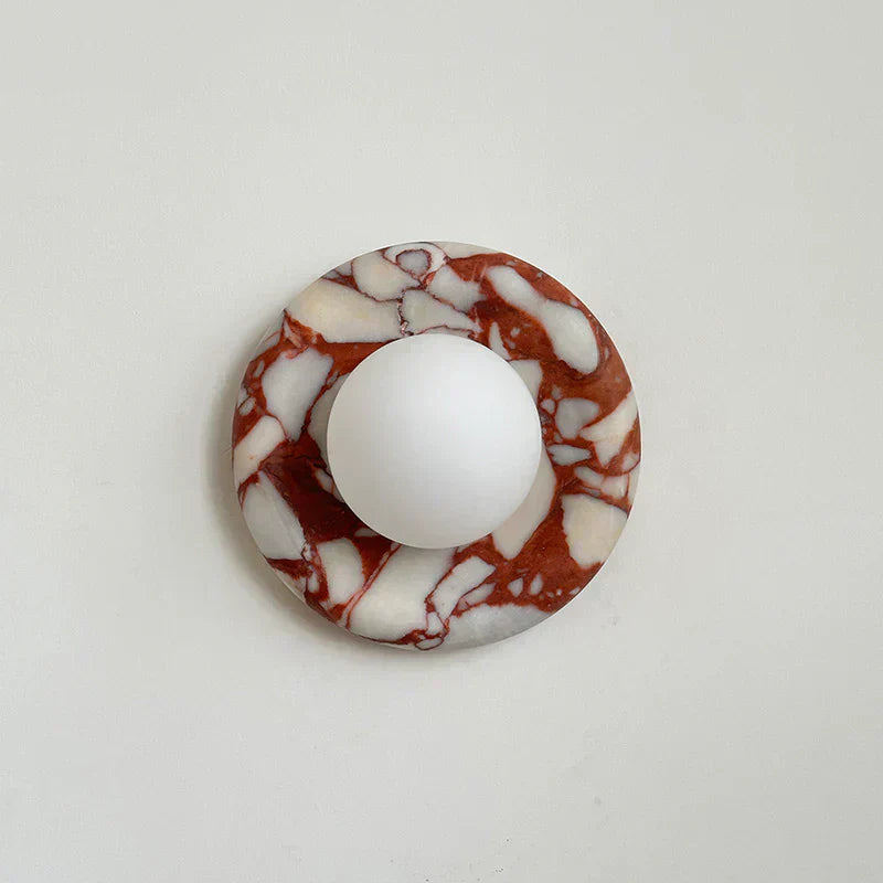 Elara Round Marble Wall Light With Soft Frosted Glow For Any Room | Temsk