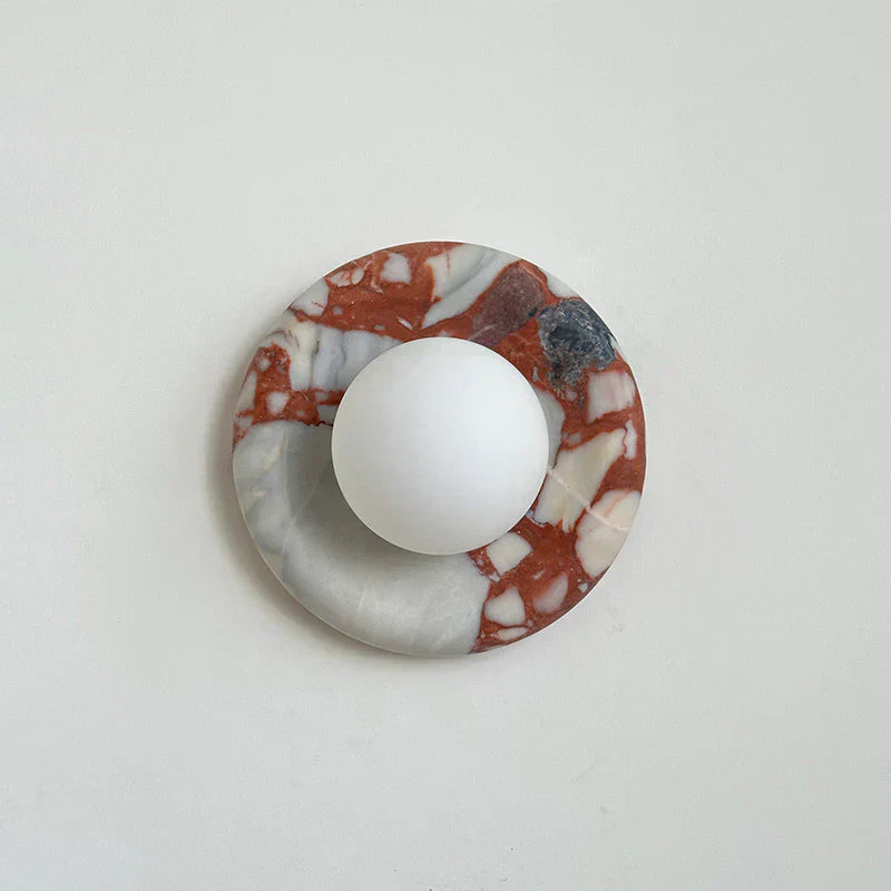 Elara Round Marble Wall Light With Soft Frosted Glow For Any Room | Temsk