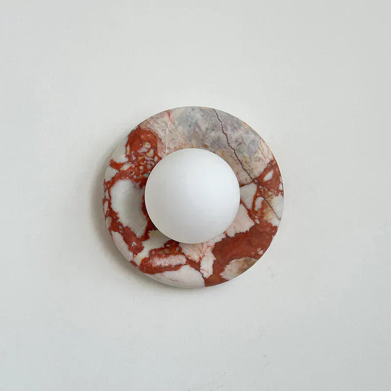 Elara Round Marble Wall Light With Soft Frosted Glow For Any Room | Temsk