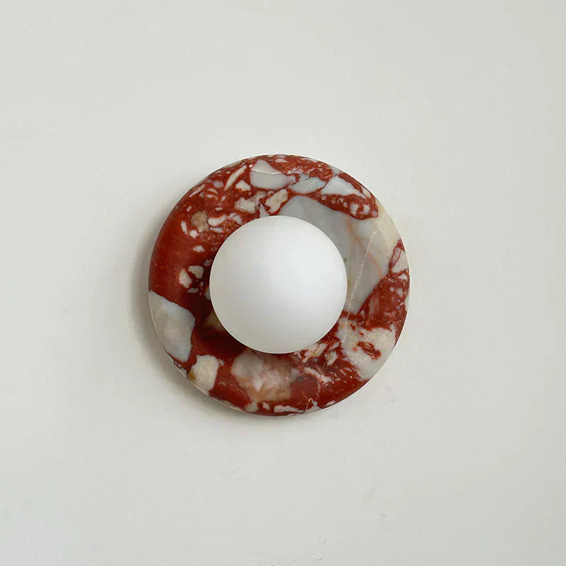 Elara Round Marble Wall Light With Soft Frosted Glow For Any Room | Temsk